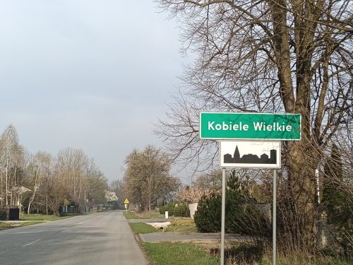 wjazd do Kobiele Wielkie tablica miejscowości powiat radomszczański
