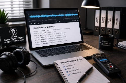 Profesjonalna transkrypcja rozmów i nagrań audio wykonywana w Biurze Detektywistycznym Hubert Lewandowski w Radomsku